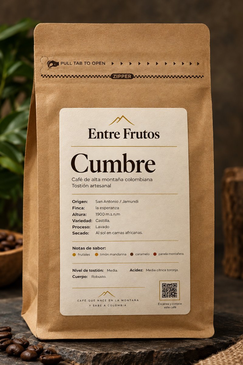 Café Cumbre molido 250 g de Valle del Cauca, Colombia
